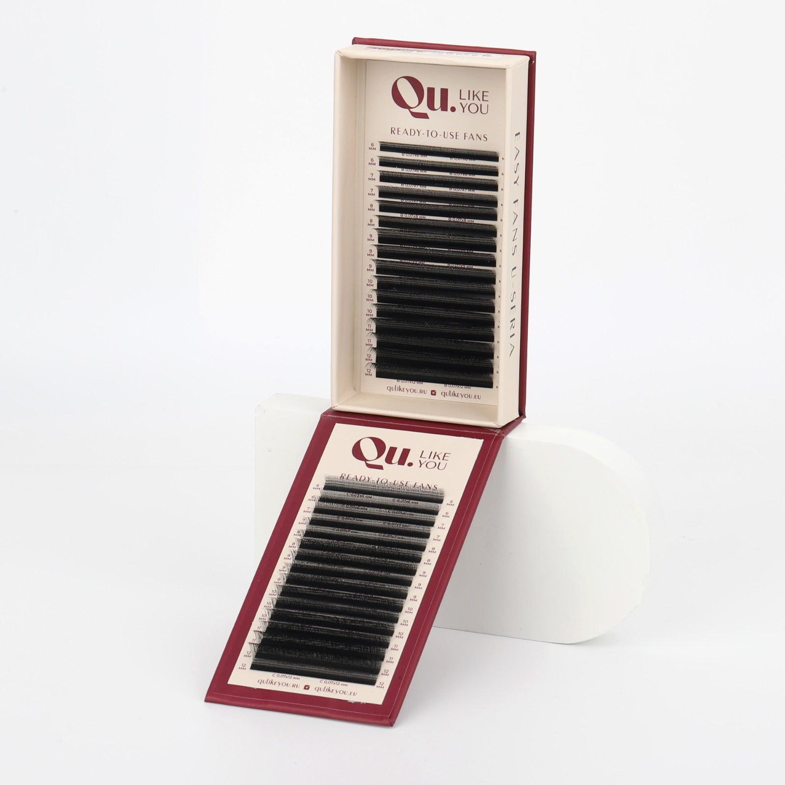 EASY FUNS U-Seria Eyelash Extensions Technology – Mixed Curl Set, Black (32 Lines) Qu.Like You