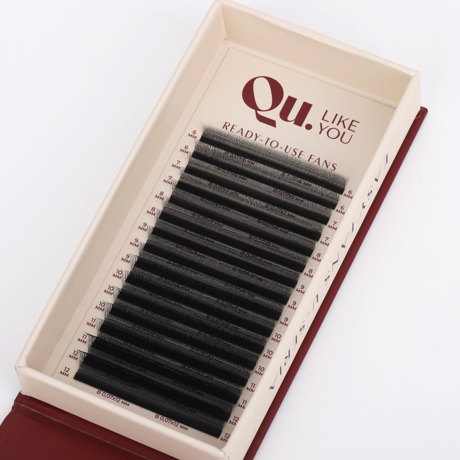 EASY FUNS U-Seria Eyelash Extensions Technology – Mixed Curl Set, Black (32 Lines) Qu.Like You